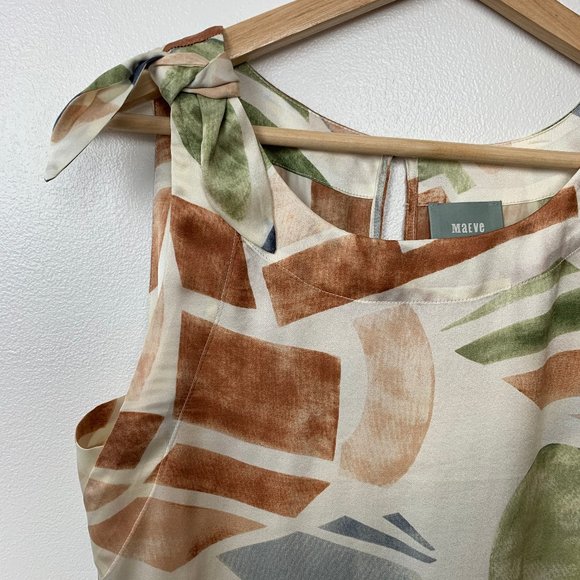 Maeve Nailah Silk Asymmetrical Watercolor Top - Picture 4 of 10